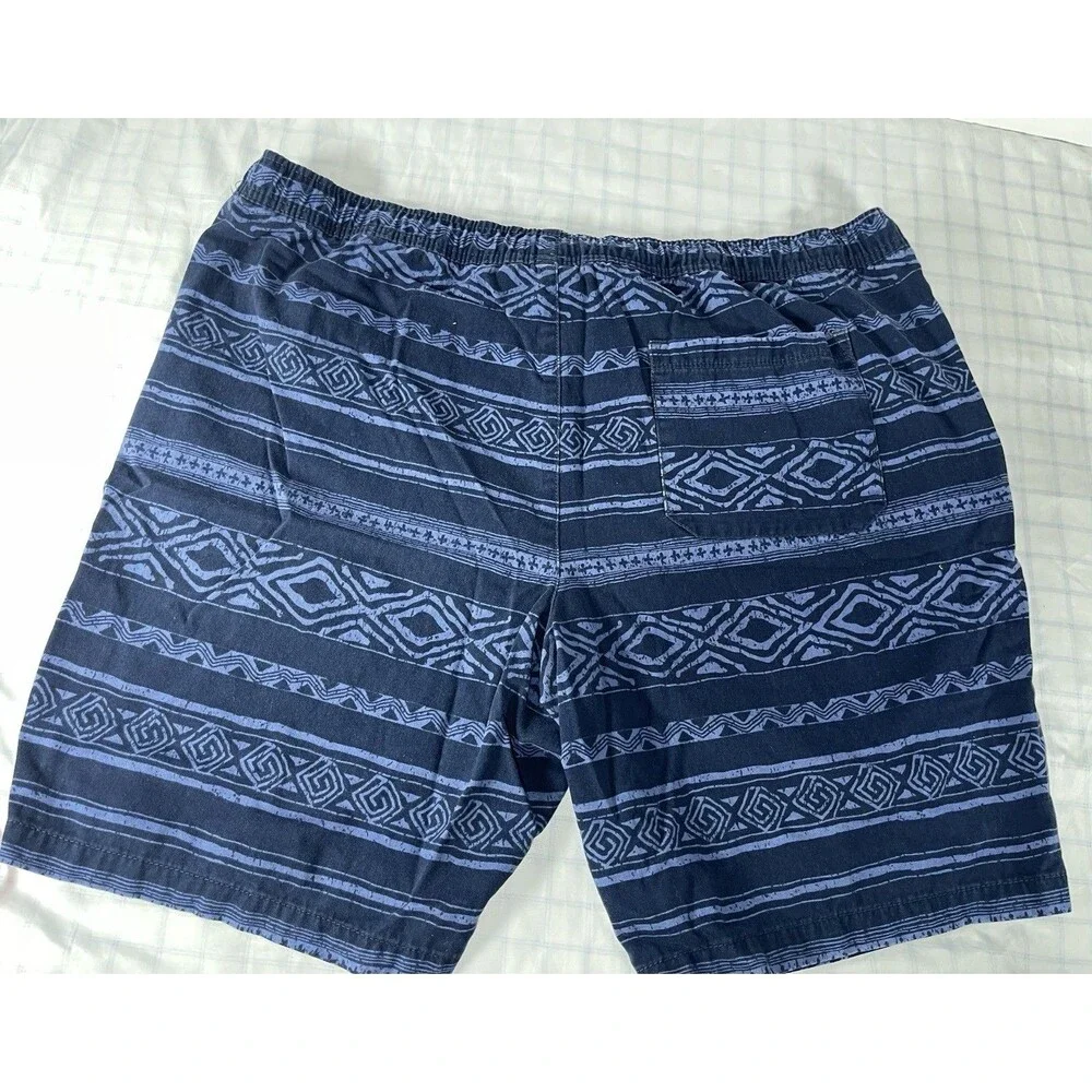 Faded Glory Men's 2XL Blue Tribal Pattern Shorts - 100% Cotton